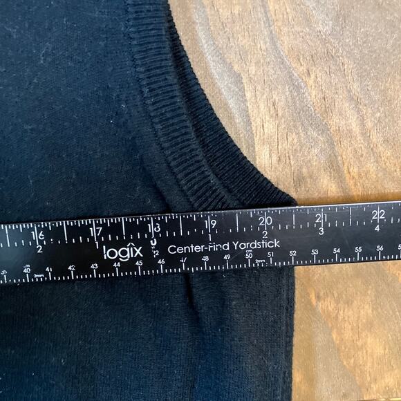 Express Mens Sweater Vest Black V Neck Merino Wool Blend XLarge - Picture 7 of 11